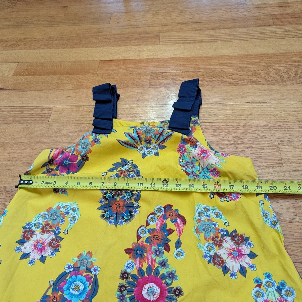 Anthropologie Maeve Sunniva Yellow Floral Ribbon Strap Dress Size XS Boho pocket - Picture 14 of 14